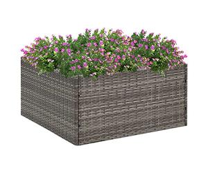 Solivagant Jardinière Gris 80x80x40 cm Résine tressée,(6 KG)