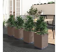 Solivagant Jardinières 4 pcs Marron 30x30x37 cm polypropylène,(8.65 KG)