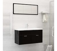 Solivagant Lavabo encastré avec Robinet 91x39x18 cm céramique Blanc,(21.7 KG)