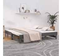 Solivagant Lit Coulissant sans Matelas Gris 2X(90x190) cm,(27.2 KG)