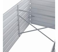 Solivagant Lit surélevé de Jardin Acier galvanisé 320x80x77 cm Gris,(18.1 KG)