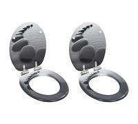 Solivagant Lot de 2 Sièges WC MDF Couvercle à Fermeture en Douceur Pierres,(7.88 KG)