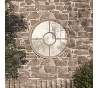 Solivagant Miroir de Jardin Sable 60x4 cm Fer Rond Utilisation extérieure,(6.15 KG)