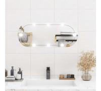 Solivagant Miroir Mural avec lumières LED 30x70 cm Verre Ovale,(2.42 KG)