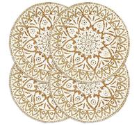Solivagant Napperons 4 pcs Blanc 38 cm Rond Jute,(1.02 KG)