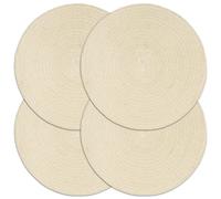 Solivagant Napperons 4 pcs Naturel Plain 38 cm Rond Coton,(0.82 KG)