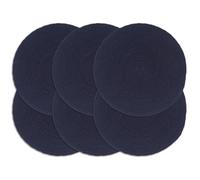 Solivagant Napperons 6 pcs Bleu Marine Plain 38 cm Rond Coton,(1.13 KG)