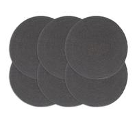 Solivagant Napperons 6 pcs Gris foncé Plain 38 cm Rond Coton,(2.54 KG)