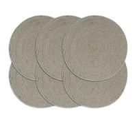 Solivagant Napperons 6 pcs Gris Plain 38 cm Rond Coton,(1.11 KG)