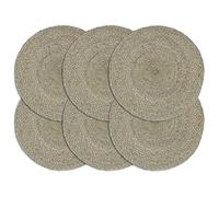 Solivagant Napperons 6 pcs Gris Plain 38 cm Rond Jute,(1.49 KG)