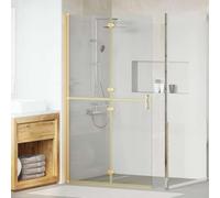 Solivagant Paroi de Douche à l'italienne Doré 90 x 6.5 x 190 cm,(27.8 KG)