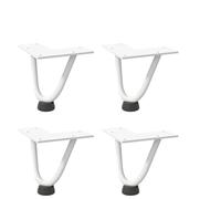 Solivagant Pieds en épingle à Cheveux pour Table Basse 4 pièces Blanc 10 cm Acier Massif,(2.57 KG)