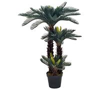 Solivagant Plante Artificielle avec Pot Palmier Cycas Vert 125 cm,(8.3 KG)