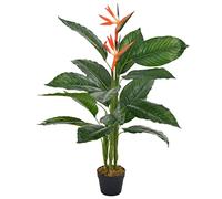 Solivagant Plante Artificielle Strelitzia avec Pot Rouge 100 cm,(3.64 KG)