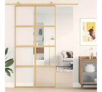 Solivagant Porte coulissante doré 102,5x205cm Verre ESG Clair et Aluminium,(29.22 KG)-5186