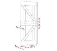 Solivagant Porte Narvik 85x210 cm Bois Massif de pin,(24 KG)