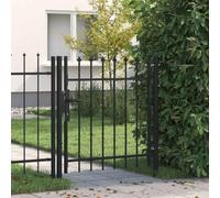 Solivagant Portillon Simple Porte avec Dessus à Pointe Acier 1x1 m Noir,(11.22 KG)