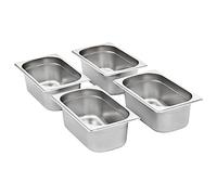 Solivagant Récipients Gastronorm 8 pcs GN 1/4 100 mm Acier Inoxydable,(3.65 KG)