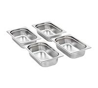 Solivagant Récipients Gastronorm 8 pcs GN 1/4 65 mm Acier Inoxydable,(2.57 KG)