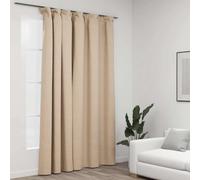 Solivagant Rideau occultant d'aspect de Lin avec Crochets Beige 290x245 cm,(2.6 KG)
