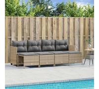 Solivagant Salon de Jardin avec Coussins 5 pcs Beige résine tressée,(32.6 KG)-1536
