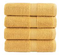 Solivagant Serviettes de Toilette Premium SOLUND 4 pièces Or 30 x 30 cm 600 g/m²,(0.75 KG)