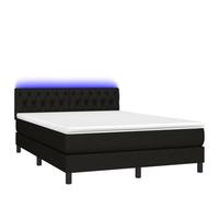 Solivagant Sommier à Lattes de lit avec Matelas LED Noir 140x190 cm Tissu,(59.08 KG)-3391