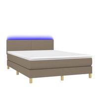 Solivagant Sommier à Lattes de lit avec Matelas LED Taupe 140x190 cm Tissu,(58.78 KG)-3553