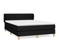 Solivagant Sommier à Lattes de lit avec Matelas Noir 140x190 cm Tissu,(59.83 KG)-7119