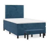 Solivagant Sommier à Lattes de lit et Matelas Bleu foncé 120x190cm Velours,(62 KG)-0467