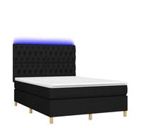 Solivagant Sommier à Lattes de lit et Matelas et LED Noir 140x190 cm Tissu,(70.58 KG)