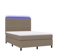 Solivagant Sommier à Lattes de lit et Matelas et LED Taupe 140x190cm Tissu,(69.98 KG)-4953