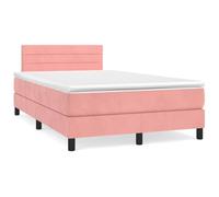 Solivagant Sommier à Lattes de lit et Matelas LED Rose 120x190 cm Velours,(53.03 KG)