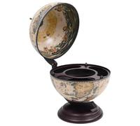 Solivagant Support de vin Globe de Dessus de Table Bois d'eucalyptus Blanc,(4.13 KG)