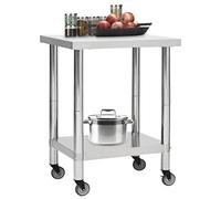 Solivagant Table de Travail de Cuisine avec Roues 80x30x85 cm INOX,(8.2 KG)