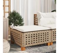 Solivagant Tabouret de Jardin et Coussin Beige 63,5x56x32cm résine tressée,(6.6 KG)