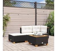 Solivagant Tabouret de Jardin et Coussin Noir 63,5x56x32 cm résine tressée,(7 KG)-5911