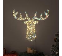 Solivagant Traîneau tiré par Un Renne Blanc Chaud 68 x 36.5 x 62.5 cm Pet,(1.04 KG)-9065