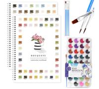 Solivive 2 Pcs Cahiers D'aquarelle,contient 36 types de pigments,Cahier D'exercices D'aquarelle pour Débutants,livre de peinture à l'aquarelle pour Enfants,Adultes avec pinceaux (Flowers et Birds)