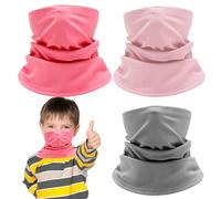 Solivive 3 Pcs Cache-Cou Enfants, Multifonctionnel Tour de Cou pour Garçons et Filles, Cache-Cou Polaire Coupe-vent pour Ski, Sports de Plein Air et Course à Pied