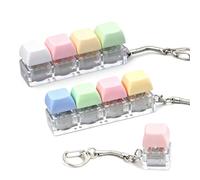 Solivive 3 Pcs Porte-clés Fidget Toys(Multicolore),Clavier Anti Stress avec Bouton de 4 Couleurs, Jouet Fidget Clicker pour Soulagement de l'anxiété et Décoration