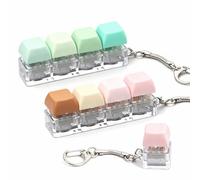 Solivive 3 Pcs Porte-clés Fidget Toys(Multicolore),Clavier Anti Stress avec Bouton de 4 Couleurs, Jouet Fidget Clicker pour Soulagement de l'anxiété et Décoration