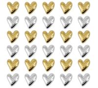 Solivive aimants Frigo 30 Pièces Cœur - Magnet Frigo Dorés et Argentés 15 Or + 15 Argent - Magnets Puissants 3D pour Réfrigérateur Tableau Blanc Notes Photos