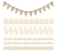Solivive Bannière Bapteme MON BAPTÊME Toile de Jute, Drapeaux Triangle Bannière Décoration Baptême,Guirlande Bapteme Deco Bapteme pour Garçon Fille