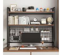 SOLKIN Etagere Bureau, Étagère Bureau à Poser, Bibliothèque de Bureau à 2 Niveaux pour Bureau D'ordinateur, pour Meubles de Dortoir de Bureau à Domicile