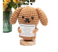 Sollee Animaux Positifs au Crochet, Teckel Motivant Fait Main Symbole d'Encouragement, Décoration Positive Inspiration pour Pâques Anniversaire Noël Cadeau Réconfortant
