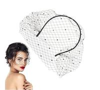 Sollee Bandeau Voile En Maille | Bandeau de Voile Funèbre Noir Vintage pour Femmes,Accessoire de Coiffure Confortable, Tendance pour Port Quotidien Voyage d'Affaires Thé et Masquerade