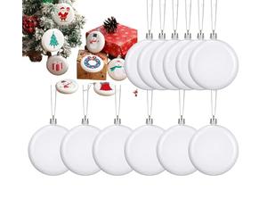 Sollee Boules de Noël - Blanc Mat à Peindre | Boules décoratives Vierges pour Sapin de Noël - pour extérieur, Cour, Jardin, terrasse, Porche, Rebord de fenêtre, fête, Mariage