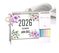Sollee Calendrier de Bureau | Calendrier de Bureau Janv-Déc 2026,Fournitures de Planificateur Mensuel Papier Épais Bloc 12 Mois Grandes Cases Réglées pour Enseignants Étudiants