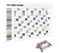 Sollee Calendrier Mural 2026, Calendrier Annuel Mural avec Autocollants, Accessoires d'Organisation Personnelle pour Planifier Tâches Rendez-vous et Objectifs